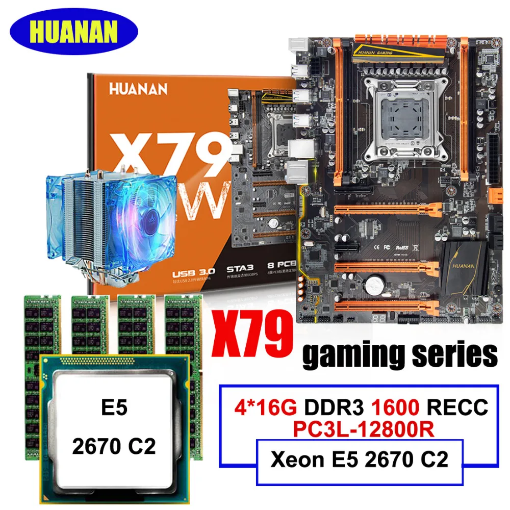 Рекомендуем бренд huanan Zhi deluxe X79 LGA2011 материнская плата combo M.2 NVMe Слот Процессор Intel Xeon E5 2670 C2 с кулером оперативная память 64G RECC