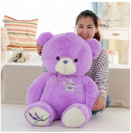 

huge purple teddy bear toy big creative lovely lanvender bear toy cute bear toy gift doll about 140cm 0145