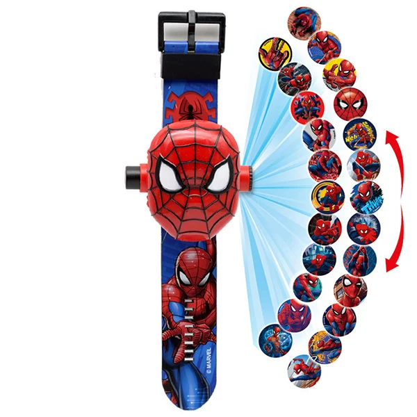 Spiderman no box Новые детские наручные часы с 3D проекцией Человека-паука, Железного человека, детские часы с рисунком Микки Мауса для девочек, цифровые наручные часы, мужские часы - Цвет: Spiderman no box
