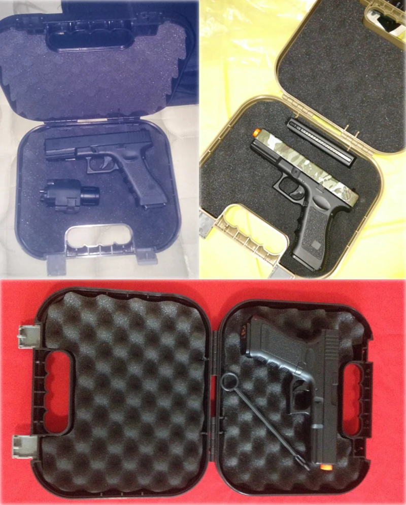 Тактический Жесткий ABS пистолет Glock коробка пистолет случае военная Униформа протектор Мягкая подкладка пены для страйкбола Glock G17 Hunting caza