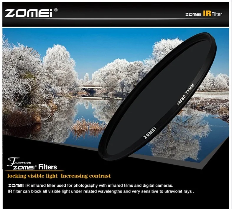 

High Quality 680nm 720nm 760nm 850nm 950nm Infrared IR Filter 37/49/ 52/ 58/ 67/72/ 82mm for Canon Nikon Sony Olympus RICOH