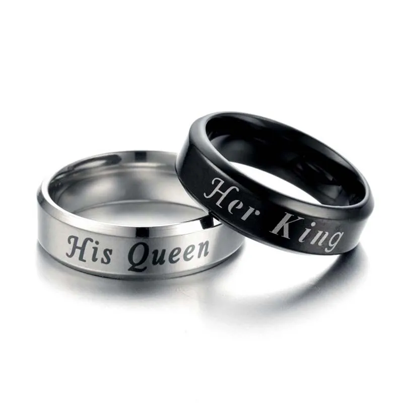 

Her king his Queen ring wholesale stainless steel couple ring