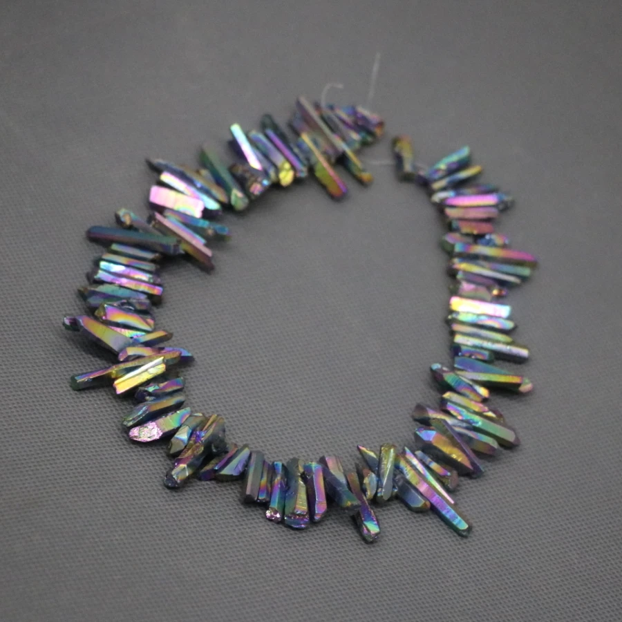 Подарочная идея радужные необработанные кристаллы бусины-палочки сверху