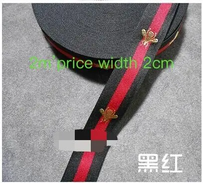 Black red2cm wide DD стиль пчелиное кружево, кружево, зеленый, красный и черный, декоративный шнурок, Высококачественная подарочная упаковочная веревка, лента ткацкая лента - Цвет: Black red2cm wide