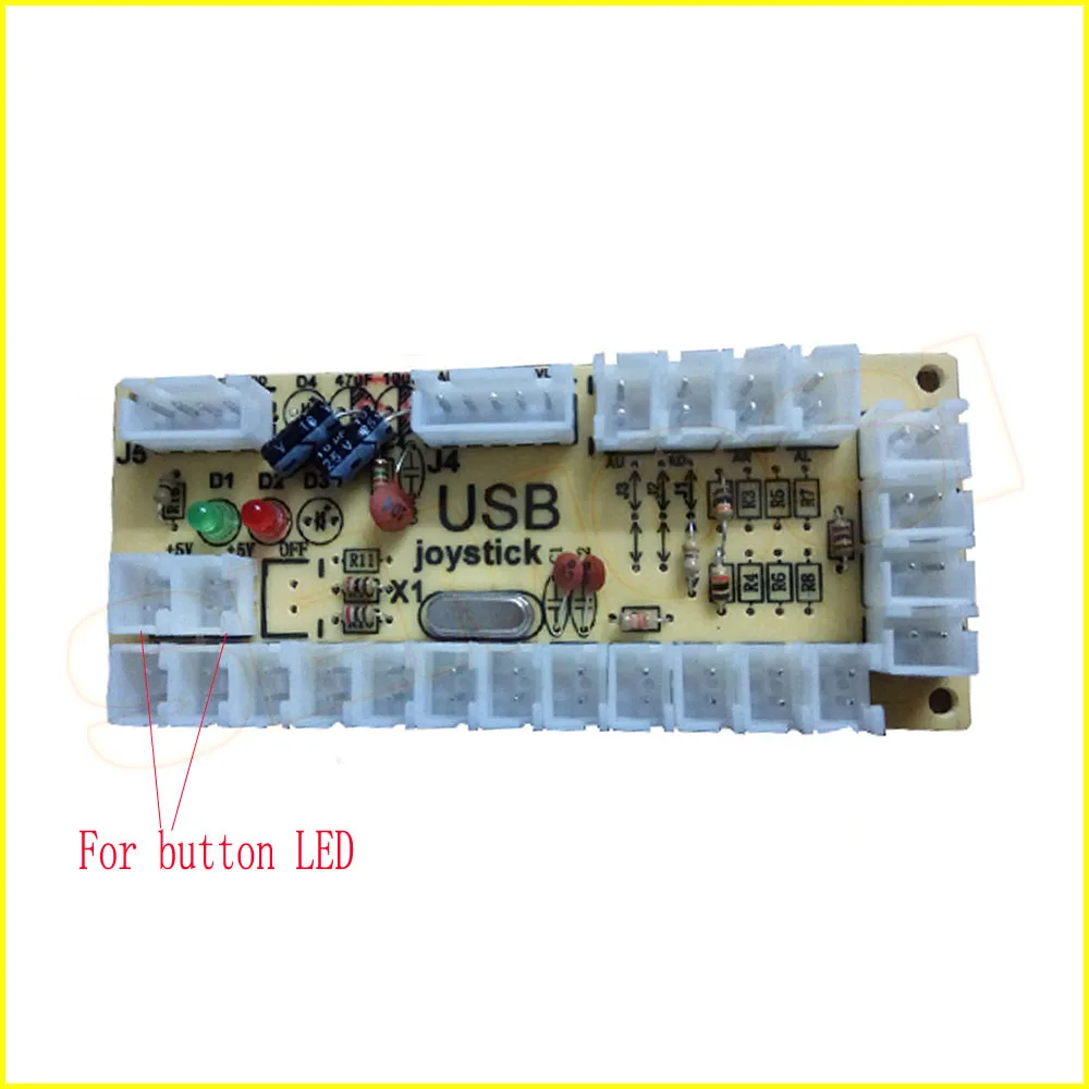 Аркадный DIY светодиодный комплект с нулевой задержкой USB энкодер для ПК аркадные игры 8 способ джойстик+ 5 В аркада со светодиодной подсветкой кнопочные кнопки