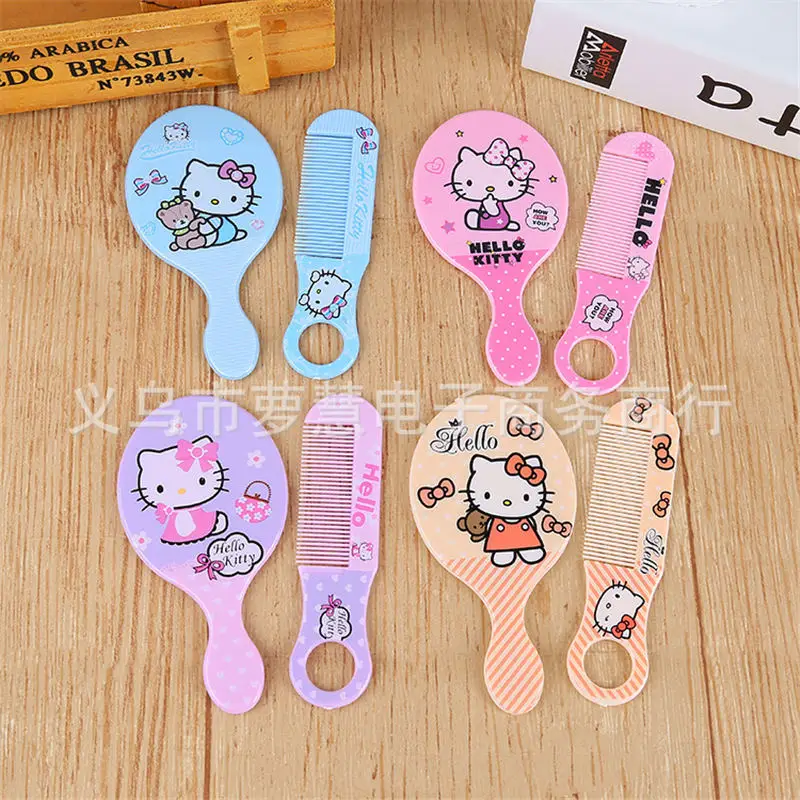 random 1 set 2 шт./компл. disney мультфильма «Холодное Сердце Нижнее белье с рисунком из мультфильма трусы Зеркало+ гребень Куклы Анна и Эльза, аксессуары, платье для девочек, подарок на день рождения косметический игрушка портативная детская переноска, зеркальная поверхность - Цвет: random 1 set