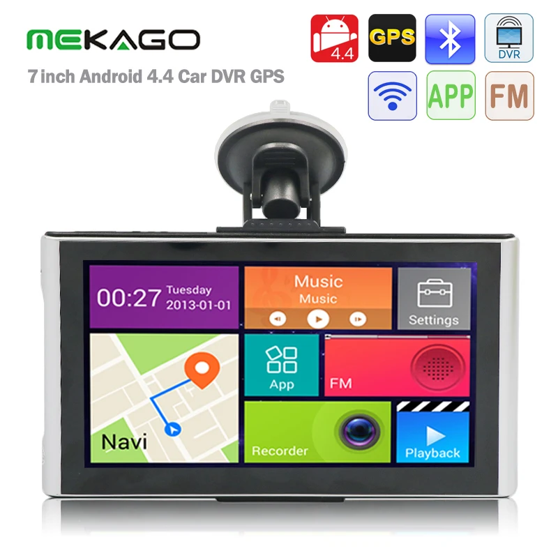 Free Shipping7 inch 1080P Car DVR Recorder MP3 MP4 Player with Android GPS Navigation Support WiFi 3G FM Transmitter Google Maps |