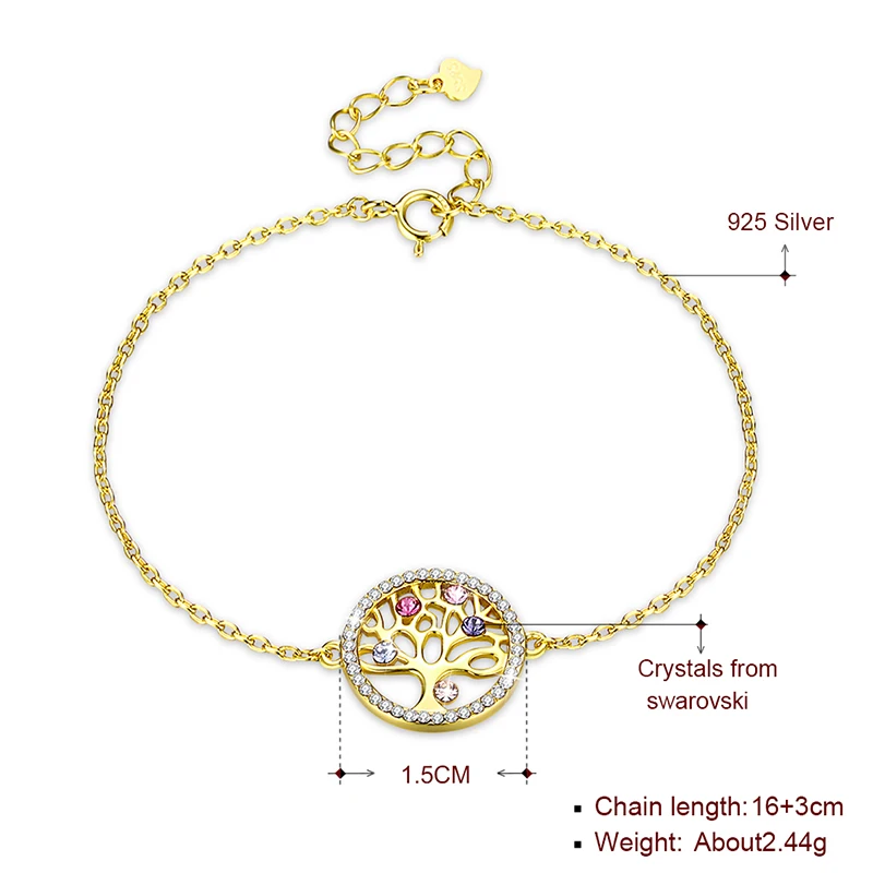 Браслет цепочка женский из серебра 925 пробы с кристаллами Swarovski|Гибкие и жесткие