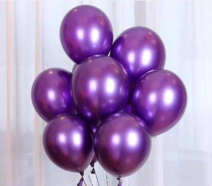 purple 50/100 шт шары из латекса цвета металлик цвета: золотистый, серебристый Свадебная вечеринка украшения Воздушные шары Шиммер и шайн из метала золотого цвета на день рождения воздушные шары - Цвет: purple
