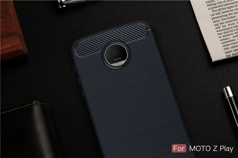 Тонкий чехол из углеродного волокна для Motorola Moto Z Play XT1635, чехол для Motorola Moto G5 G5S G6 Plus G7 Play E4 E5