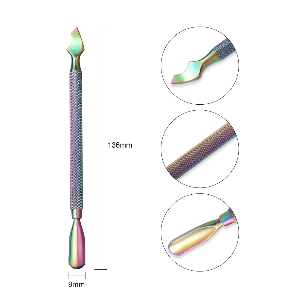 TP дизайн ногтей палочки для отодвигания кутикулы Педикюр втирать из нержавеющей