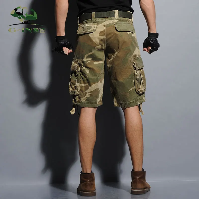2016 Бесплатная доставка Новые повседневные мужские камуфляжные карго шорты
