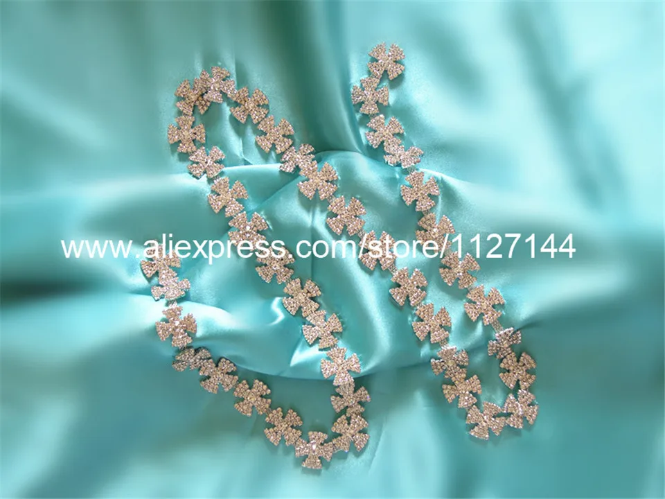 

(10 yards) Wholesale silver clear rhinestone trim for wedding evening dresses WDD0662