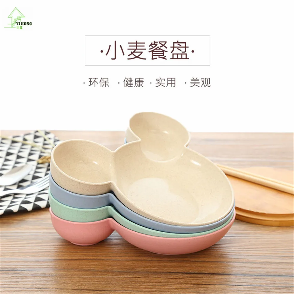 YI HONG пшеницы емкость для трубочек кролик мультфильм детей блюдо закусок тарелка