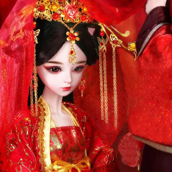 Классические 1/3 полностью силиконовые виниловые куклы Bjd макияж невесты 23 шарнир