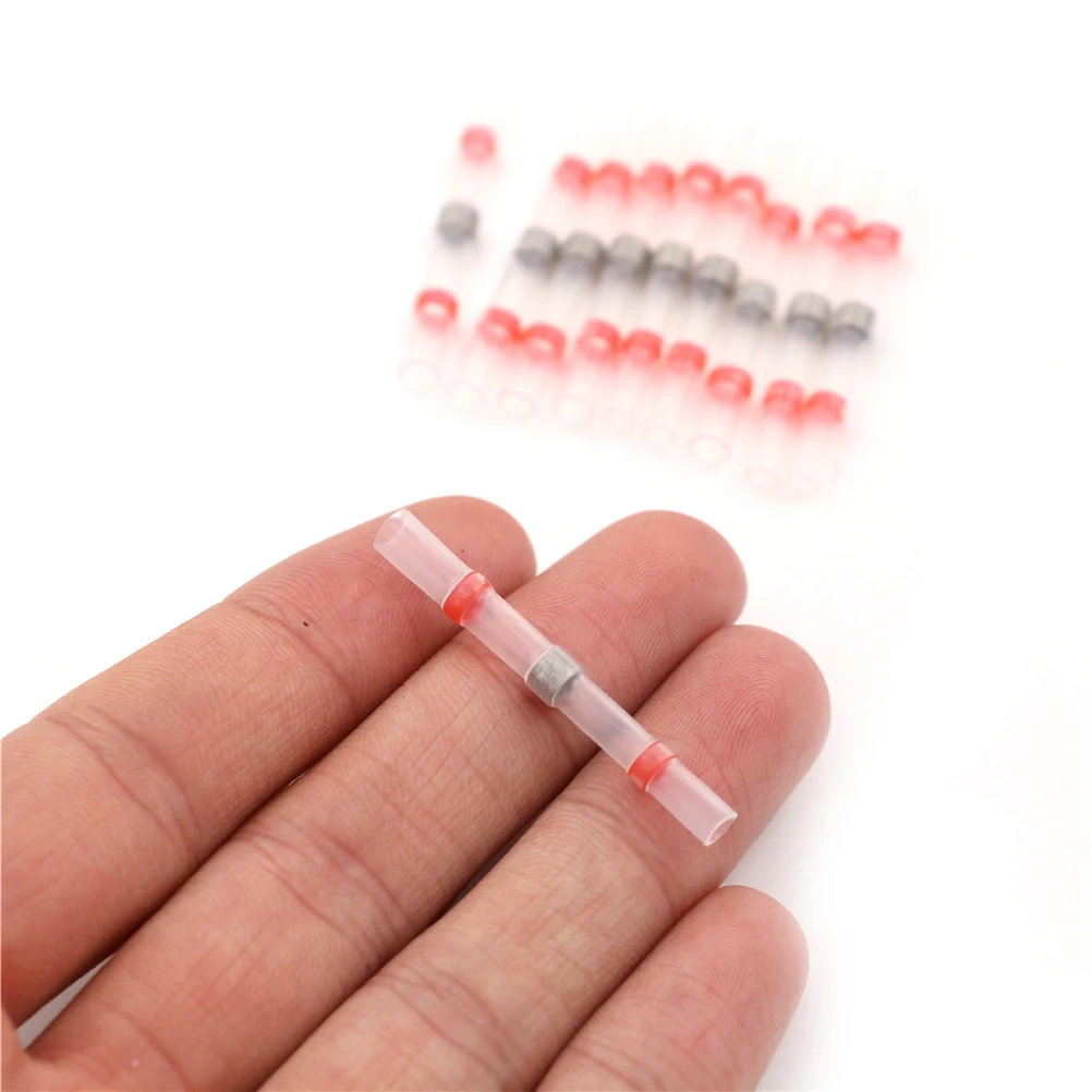 10шт Red Термоусадочные соединители проводов Водонепроницаемый Луженая Медь