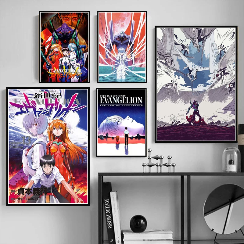Настенный художественный холст HD принты картины неоновый Genesis Evangelion скандинавский стиль Япония картина в стиле аниме домашний декор модульный Плакат Детская комната