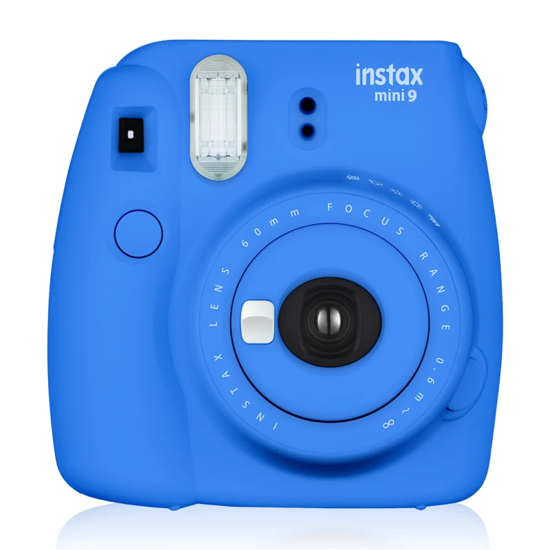 Fujifilm Instax Mini 9 Instant Cobalt Blue Photo Film Camera with Fuji Close-up Lens Wrist Strap | Электроника