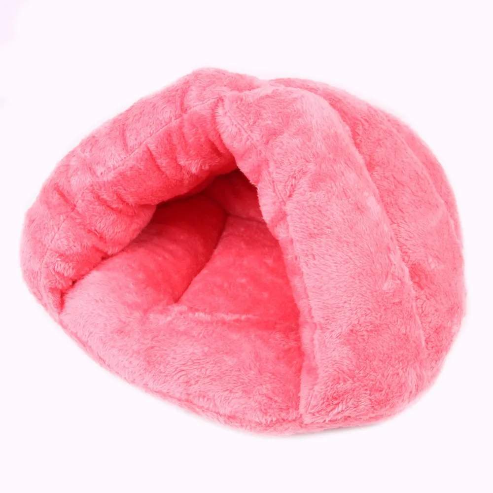 pink Зимний теплый коврик для животных, 9 цветов, мягкий флис, утолщенное гнездо для домашних животных, кошек, маленьких собак, щенков, питомника, кровати, котенок, пещера, спальный мешок, домик для щенков - Цвет: pink