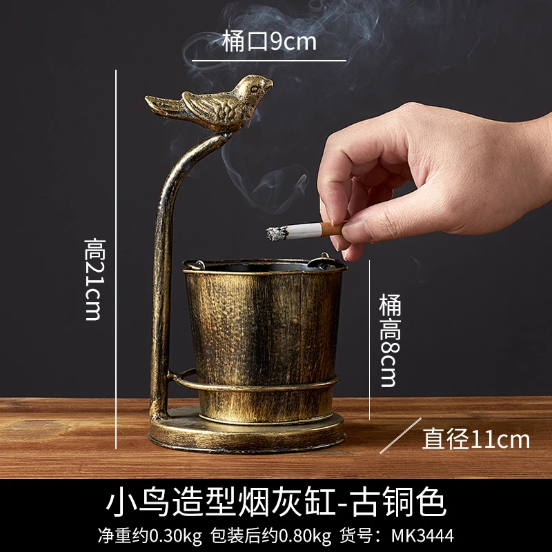 Креативная кованая пепельница для Дома Ретро металлическая Пепельница Бар водопроводный кран олень Птица Форма домашний Декор Горячая - Цвет: Темно-серый