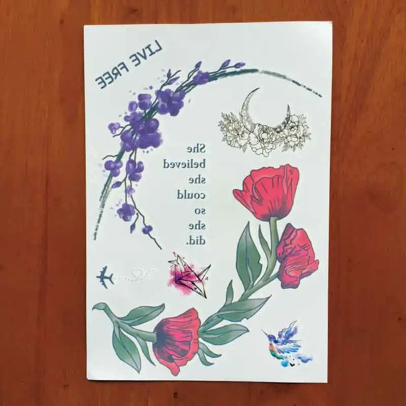 Временная татуировка с Гиацинтом цветочным узором 1 шт. BT05|temporary tattoo|pattern tattoosbody art |