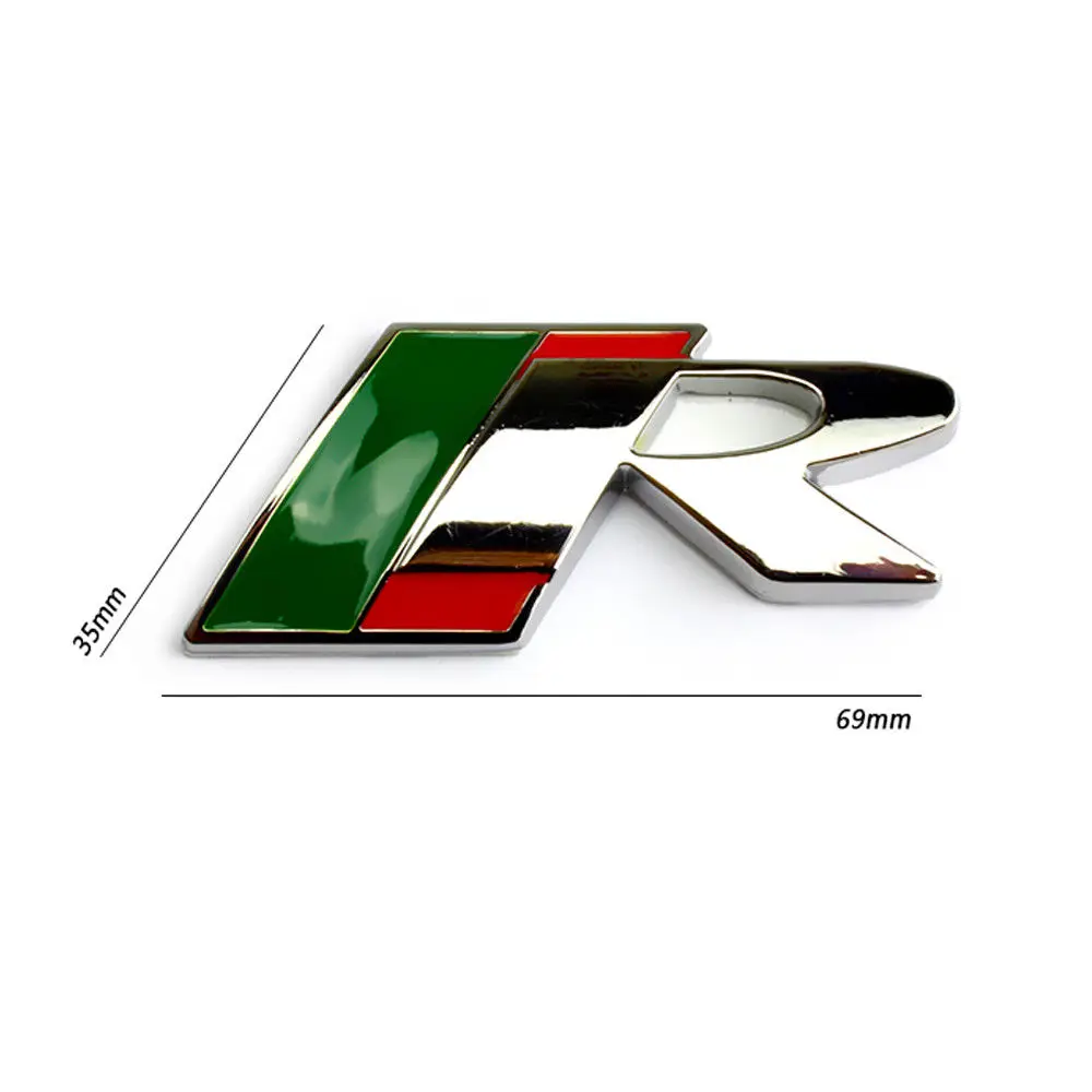 3D металлический логотип R гоночная Спортивная Автомобильная наклейка с эмблемой