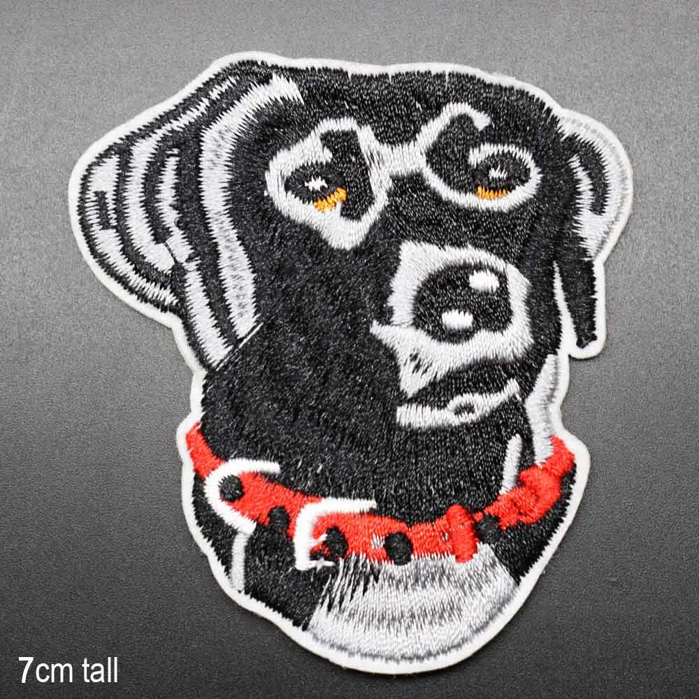 heise hongbozi gou Пятнистая собака полная вышивка Железная на вышитой одежде нашивки для одежды наклейки одежды торговля - Цвет: heise hongbozi gou