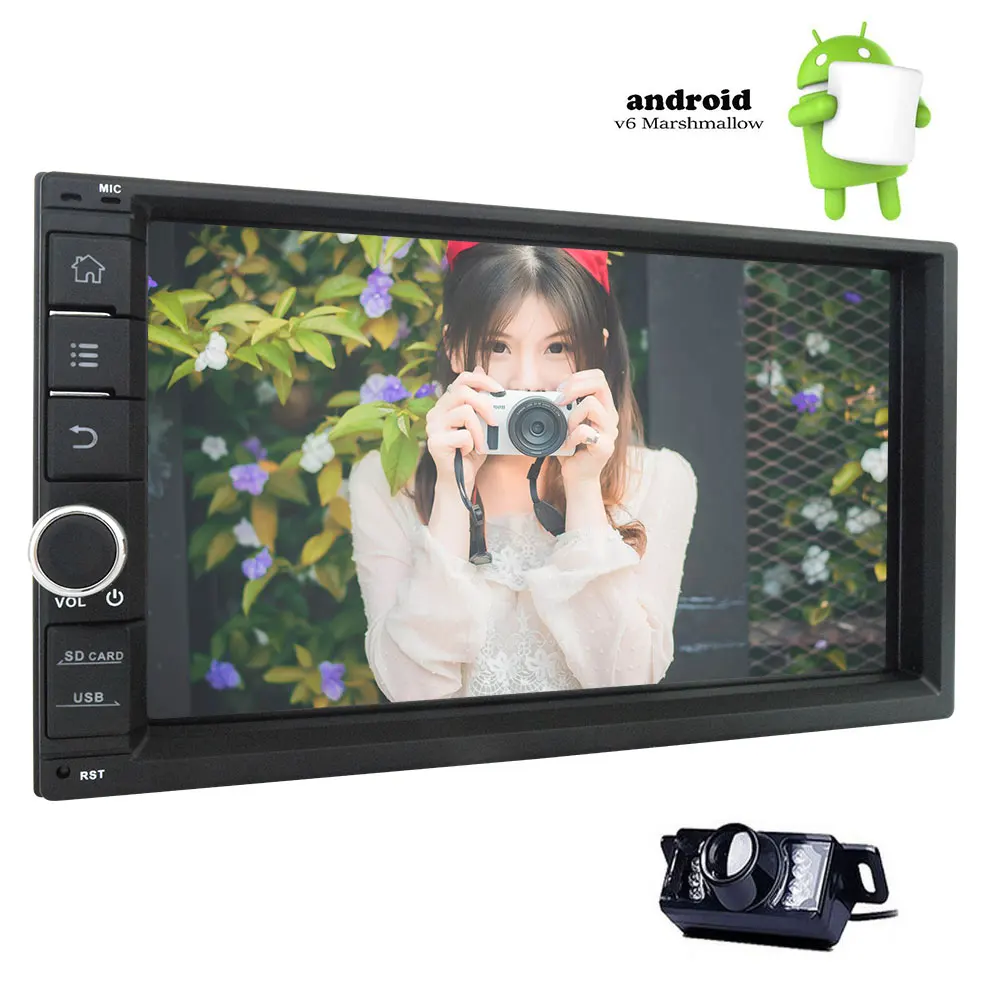Автомагнитола с сенсорным экраном 7 &quot 2 Din стерео Bluetooth GPS Android 6 0 ОЗУ Гб зеркальная
