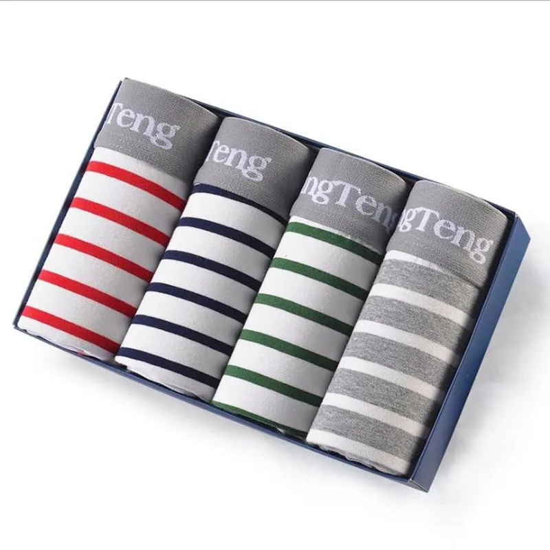 Нижнее белье мужское в полоску из чесаного хлопка дышащее | Мужская одежда