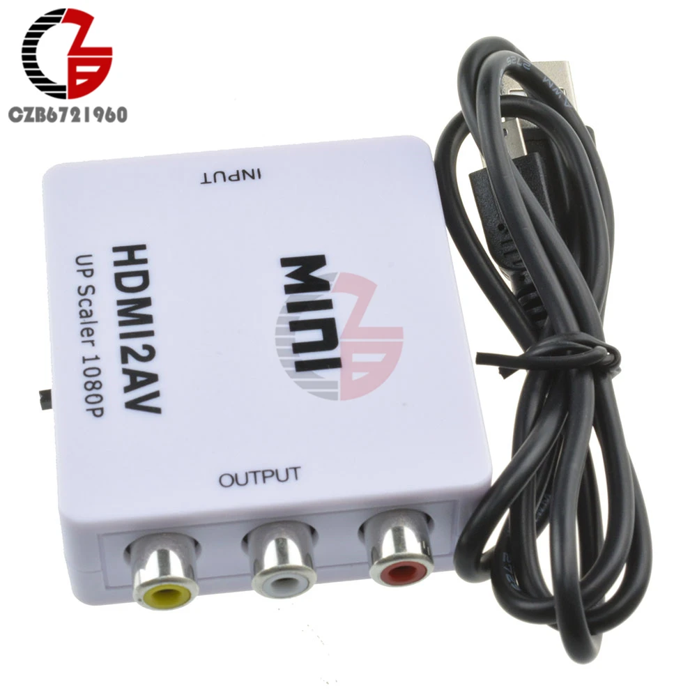 HDMI К AV скейлер адаптер HD видео конвертер коробка HDMI к RCA AV/CVSB L/R видео 1080P HDMI2AV Поддержка NTSC PAL