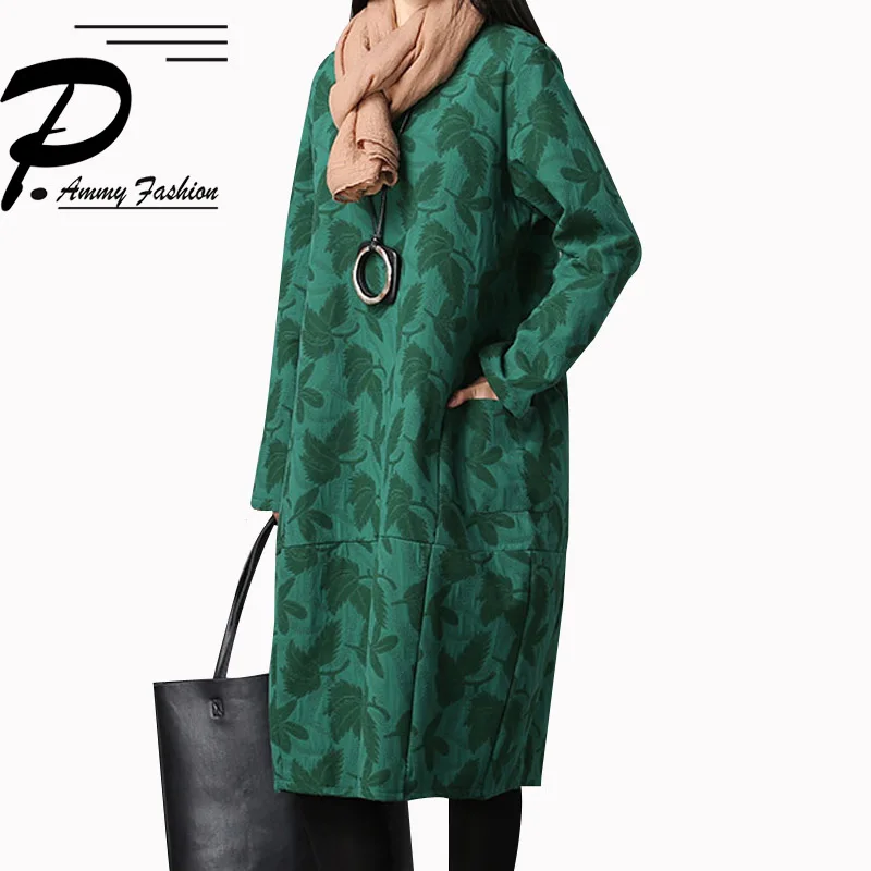 2017 зимний кашемировый утепленный джемпер с О-образным вырезом и листьями женский