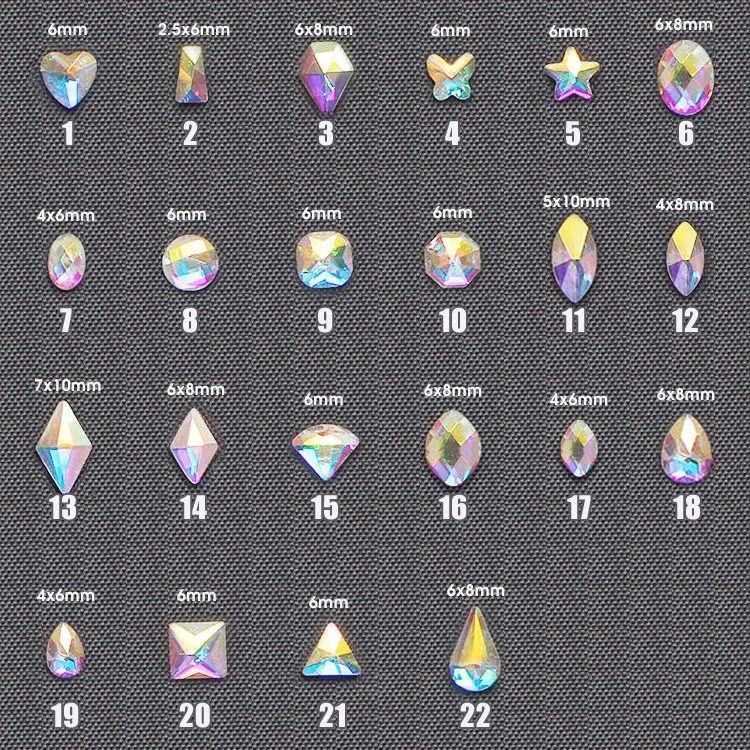 50 шт. новейшая мода высокая блестящая плоская задняя многоцветный/AB Цвет ногтей