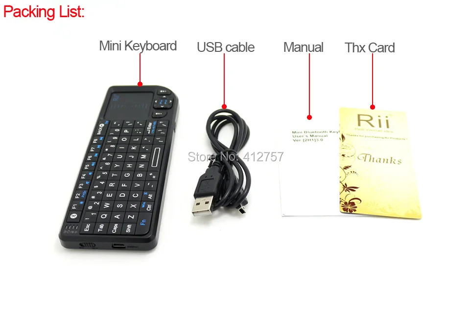 Rii K02BT bluetooth-клавиатура с подсветкой, беспроводная мини-клавиатура Fly mouse с тачпадом для Android tv Box, мини-ПК, ноутбука, планшетов