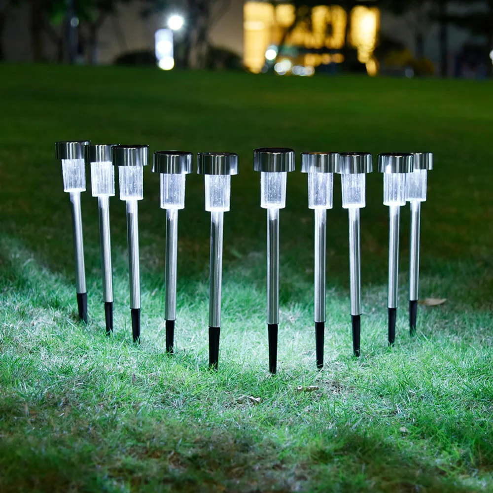 

Hot Sale Waterproof 10 PCs LED Outdoor Garden Light RGB White Solar Powered Landscape Yard Lawn Path Lamp Outdoor Decoration
