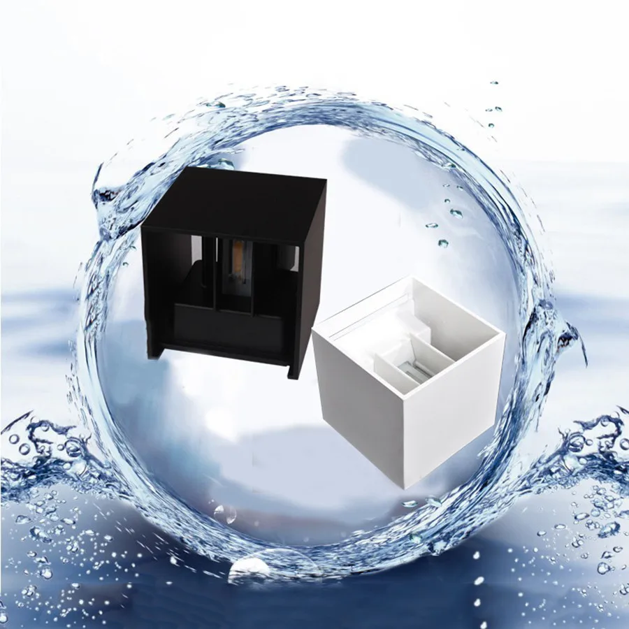 Kopen BEIAIDI 10 Stks/partij Moderne Korte 6 W 12 W Kubus Verstelbare LED Wandlamp Buiten Waterdichte Gang Balkon Graden Muur Blaker Licht