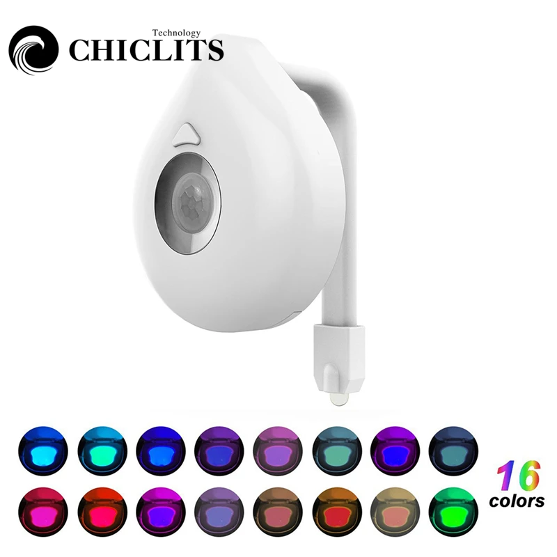 Светодиодный ночник для унитаза 16 цветов RGB датчик движения лампа сиденья лампы