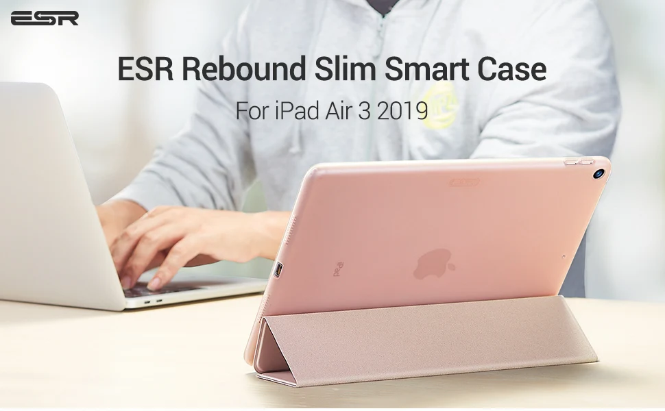 ESR Smart чехол для iPad Air 3 Folio ультра тонкий гибкий ТПУ отскок задняя крышка прорезиненное покрытие чехол для iPad Air
