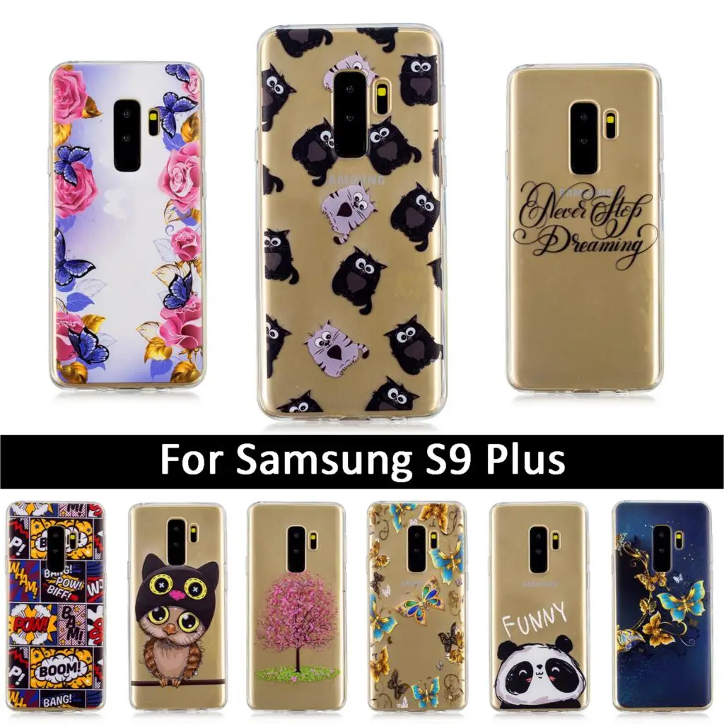 ТПУ бампер чехол для Samsung Galaxy S9 Plus + мягкий S9Plus S9P милый телефона S 9 чехлы |