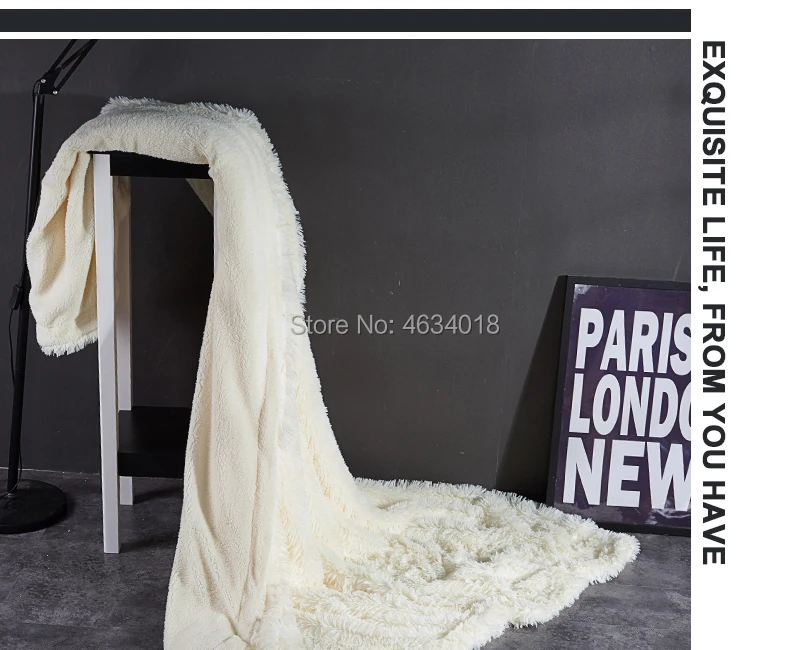 Одеяло супер мягкое длинное лохматое теплое элегантное уютное покрывало для кровати или дивана одеяло утолщенное теплое плюшевое одеяло гарантия качества