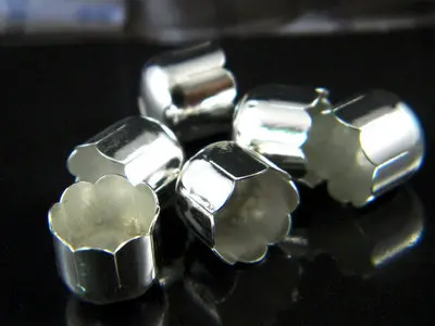 earrings top tips beads ends Metal laciness Silver Plated Tassel Caps Findings Leather Cord crimps end hole studs Textured Round | Украшения