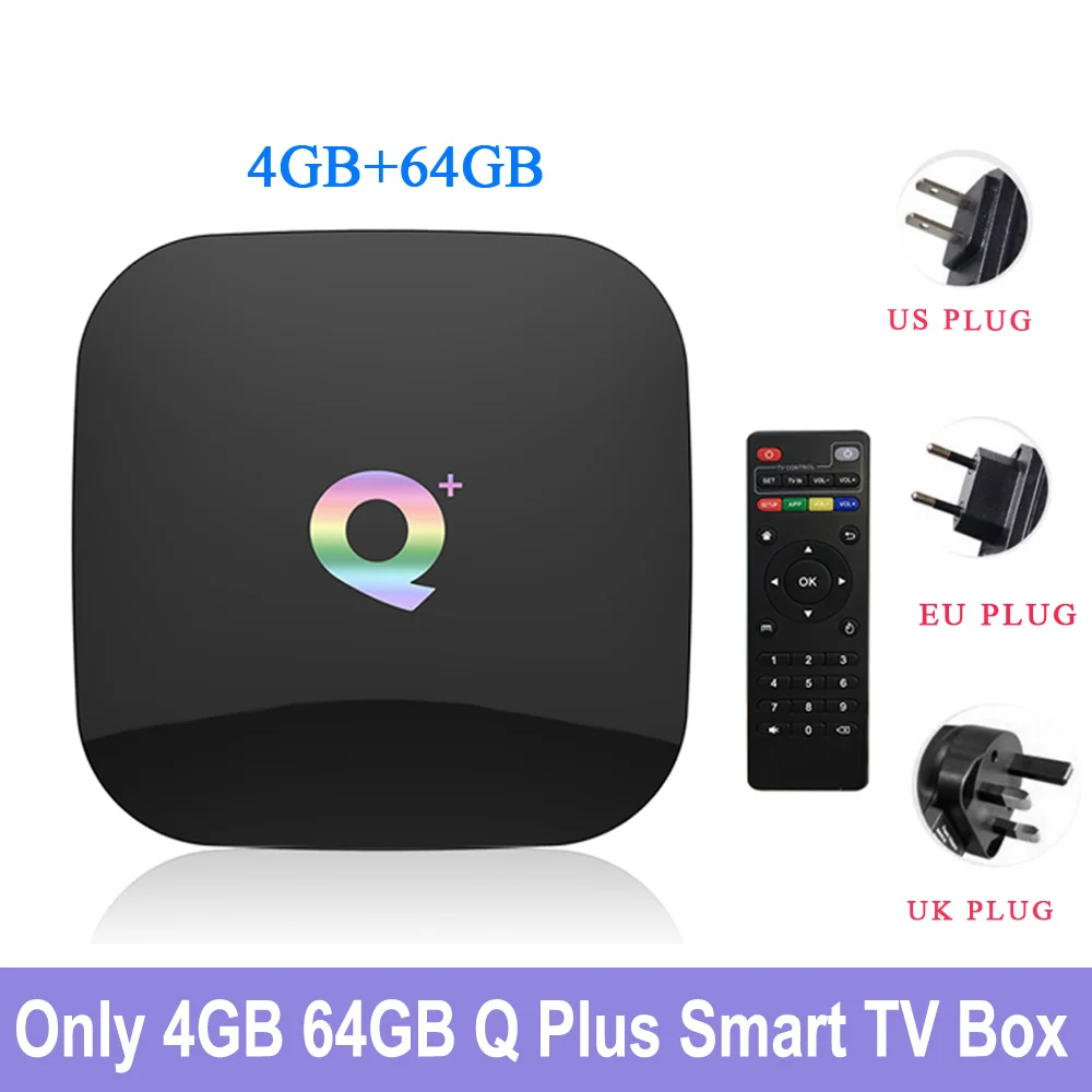 ТВ приставка Q Plus Android 9 0 4 + 64 ГБ Wi Fi 2 ГГц|ТВ-приставки и медиаплееры| |