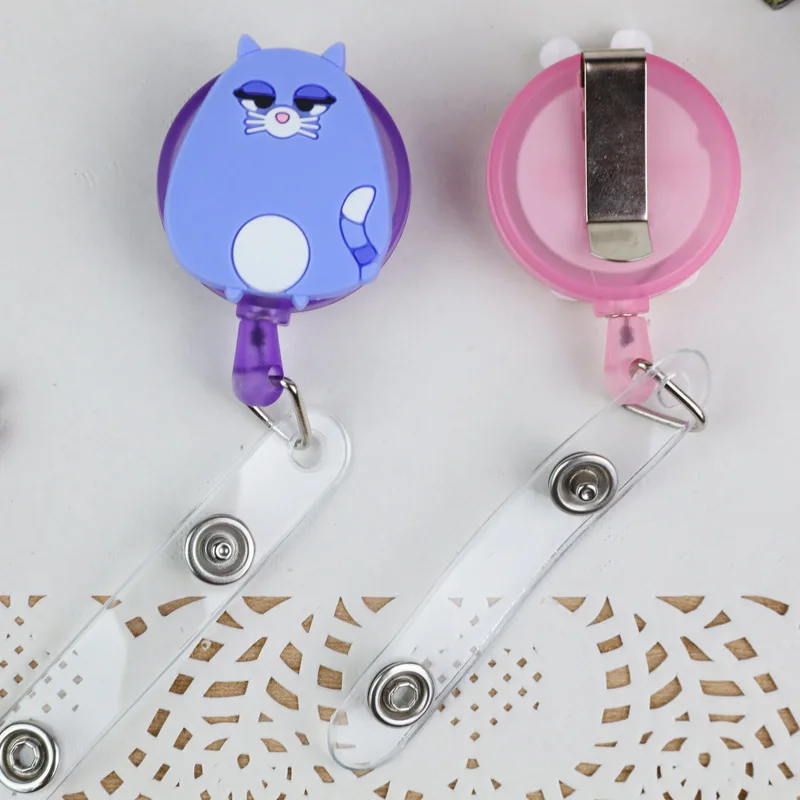 10pcs/set Stationery Card Holder Telescopic Badge Reel Clip Character Design ID With Belt Office | Канцтовары для офиса и дома