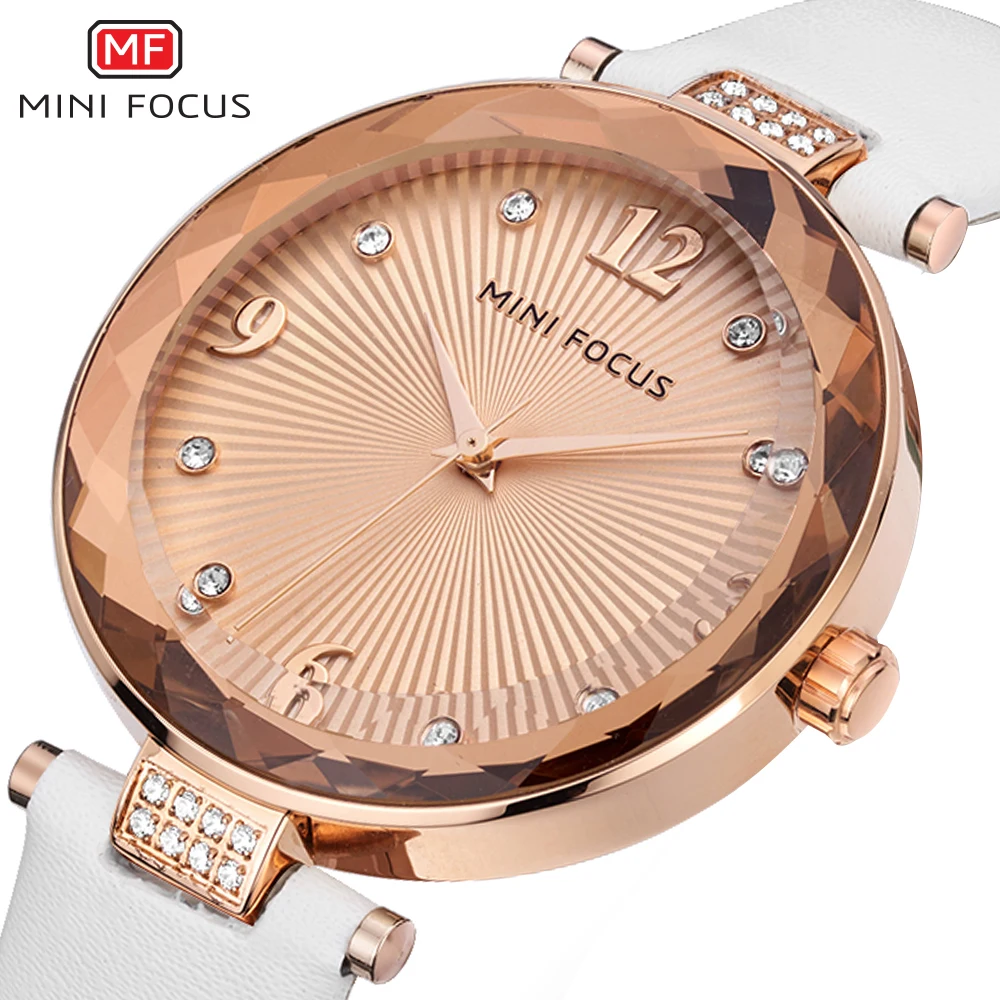 

Brand Luxury Women Watches Ladies Fashion Simple Quartz Watch Waterproof White Leather Wrist Watches for Women Rose Gold Clock