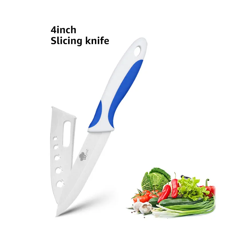 4 inch blue white Керамический нож 6 5 4 3 дюймов кухонный нож шеф-повара для нарезки мяса нож для очистки овощей белое лезвие красочная Нескользящая ручка инструмент для приготовления пищи - Цвет: 4 inch blue white