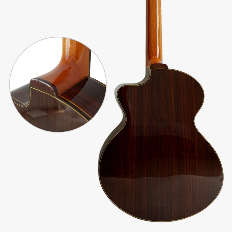 

Aiersi Brand Small Size All Solid Vintage Design Fingerstyle Acoustic Guitar Model SG03ARCS