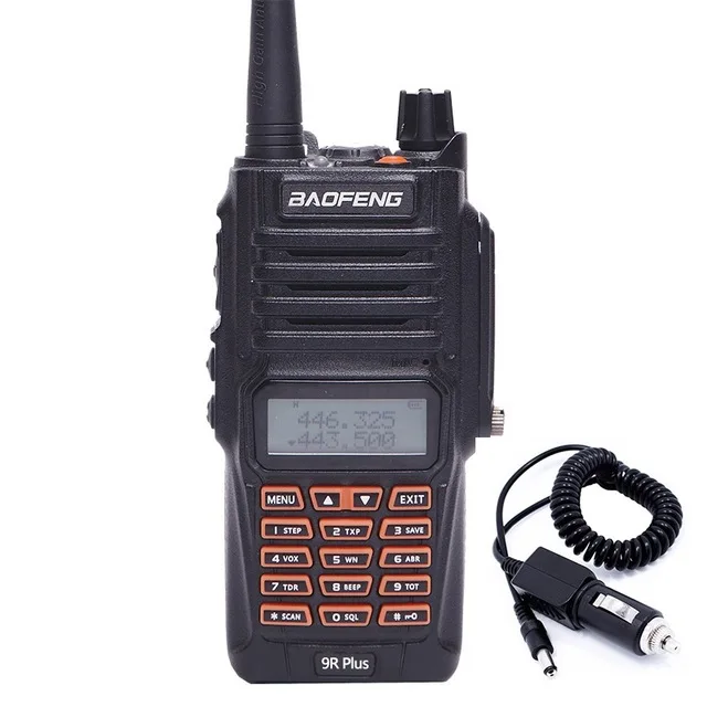 car charger cable Baofeng UV-9R IP67 Водонепроницаемый иди и болтай Walkie Talkie 8 Вт Dual Band 136-174/400-520 МГц Ham cb радио 10 км дальность UV9R UV-82 UV-5R UV-XR - Цвет: car charger cable