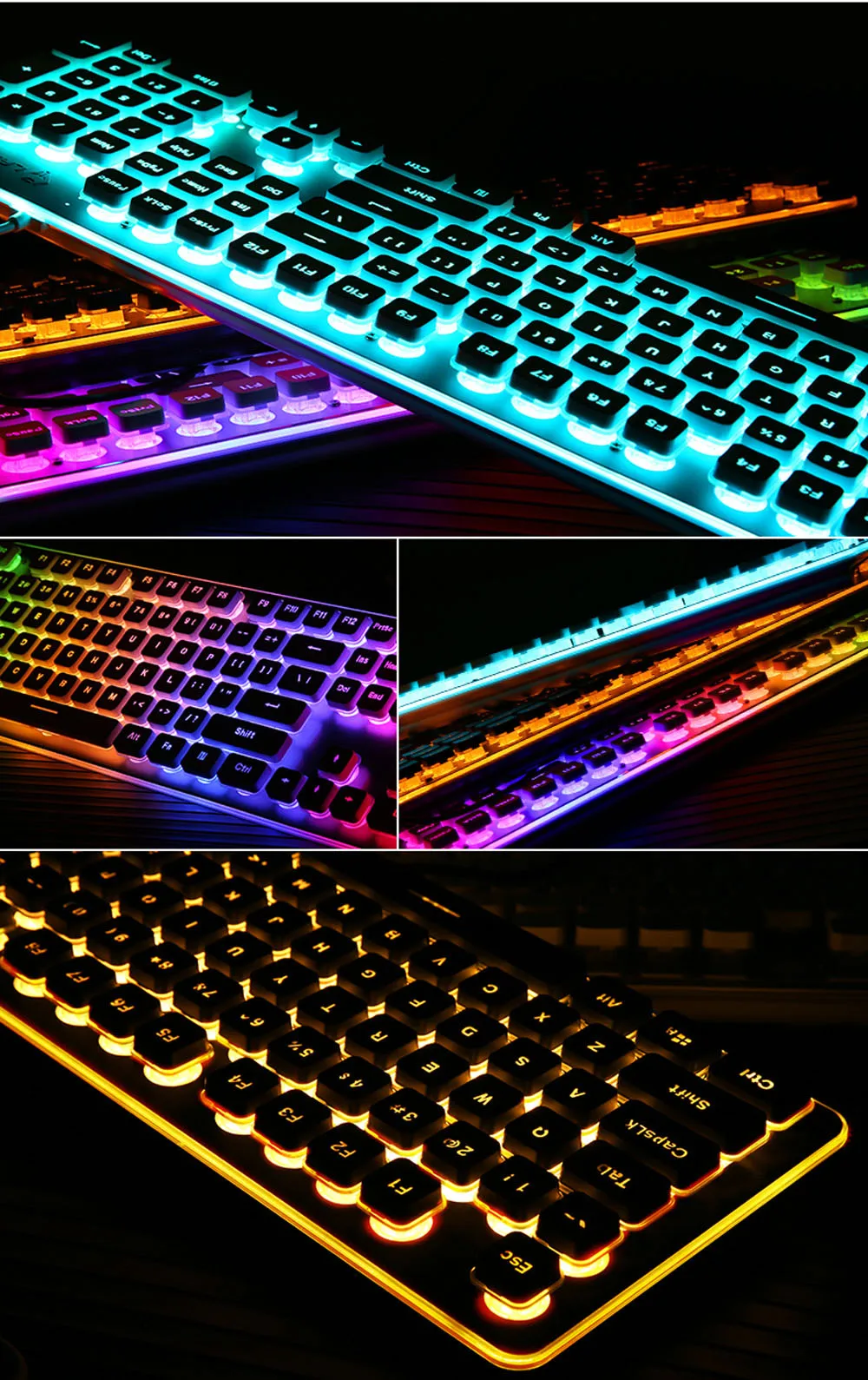 Горячая Распродажа K108 проводной 38 Ключи светодиодная подсветка USB Эргономичный