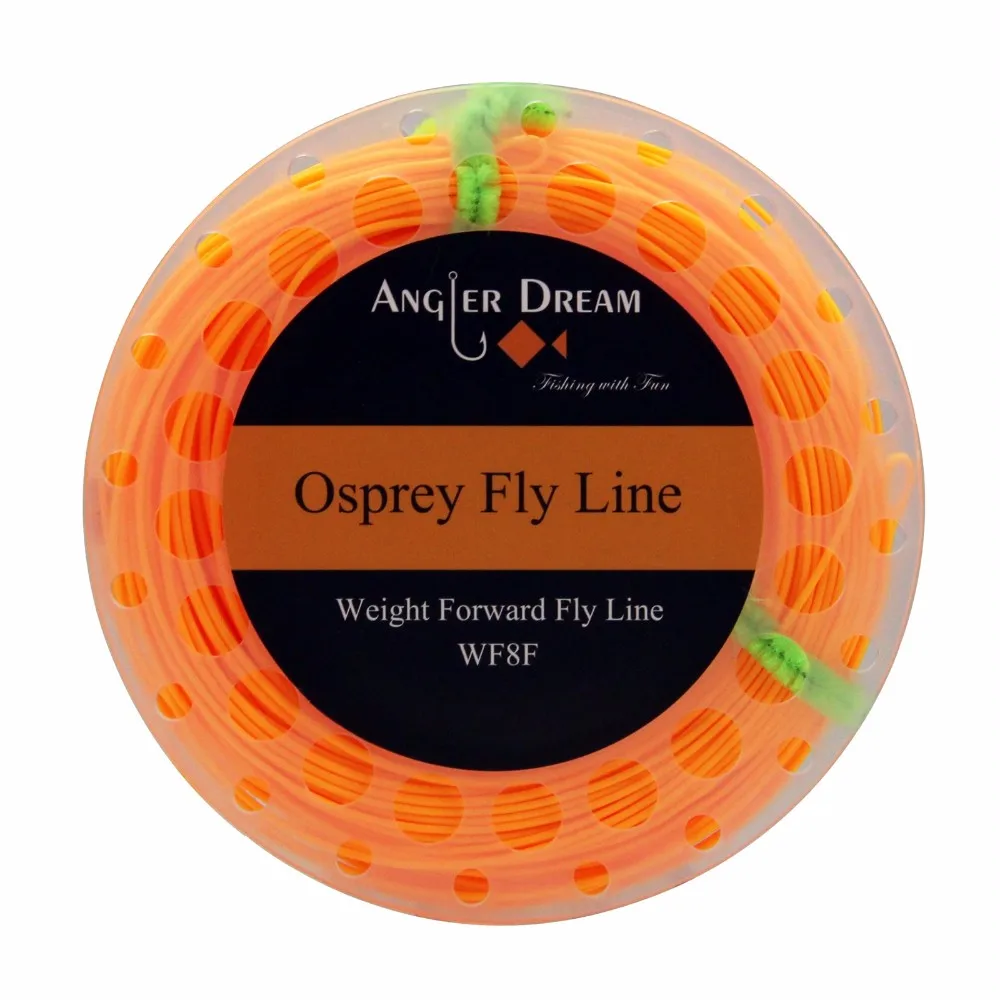 Рыболов Мечта Fly Line WF 1/2/3/4/5/6/7/8/9 F Вес вперед плавающая оранжевая Летающая леска с 2 сварными петлями с катушкой