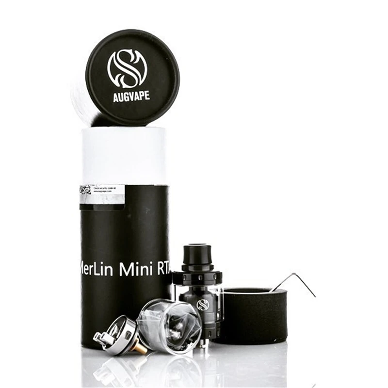 Augvape Merlin мини RTA танк распылитель 24 мм 2 мл одиночный/двойной катушкой двухслойный воздушный поток Vape электронная сигарета танк Vaping RTA