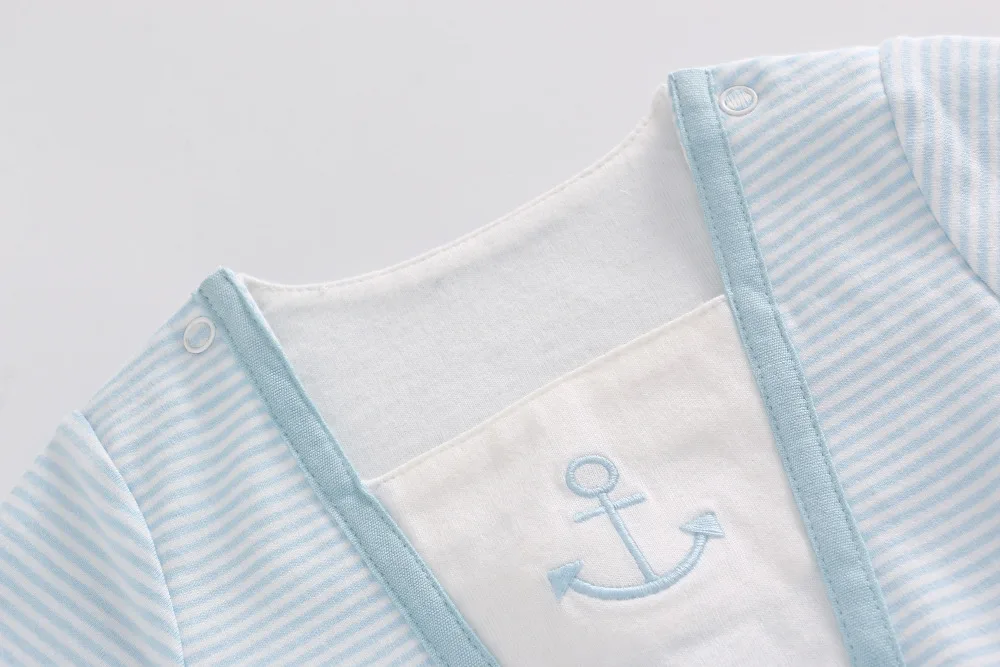 Vlinder Baby Boy Rompers clothes Newborn Summer pure cotton Pajamas Snug Short Sleeves rompers Infant Cute bowtie Jumpsuit |